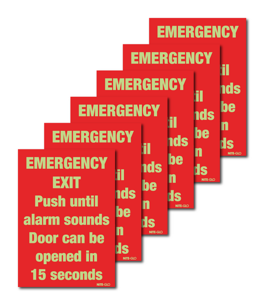 6-Pack Nite-Glo Delayed Egress Emergency Exit Signs