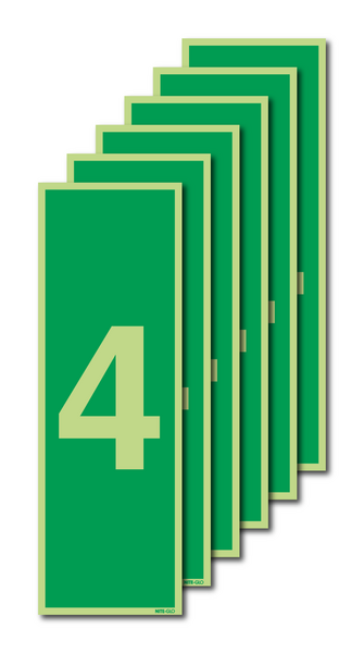 6-Pack Nite-Glo Number 4 Signs