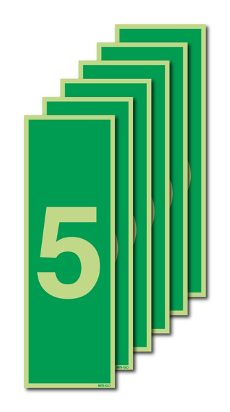 6-Pack Nite-Glo Number 5 Signs