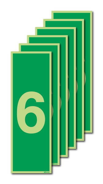 6-Pack Nite-Glo Number 6 Signs