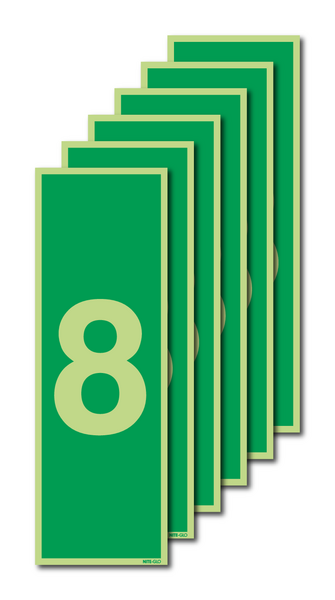 6-Pack Nite-Glo Number 8 Signs
