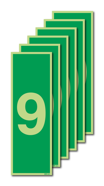 6-Pack Nite-Glo Number 9 Signs