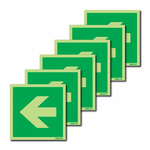 6-Pack Xtra-Glo Arrow Left Signs