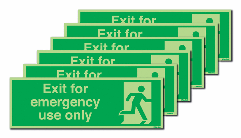6-Pack Xtra-Glo Exit For Emergency Use Only Signs