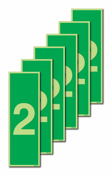 6-Pack Xtra-Glo Number 2 Signs