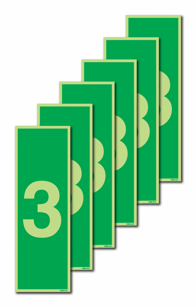 6-Pack Xtra-Glo Number 3 Signs