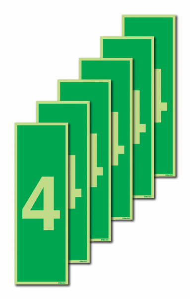 6-Pack Xtra-Glo Number 4 Signs