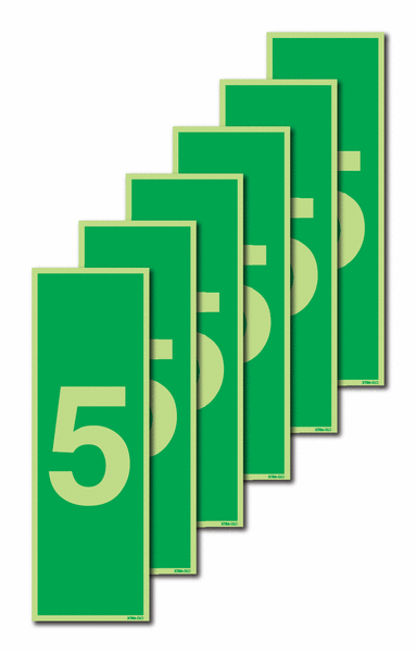 6-Pack Xtra-Glo Number 5 Signs