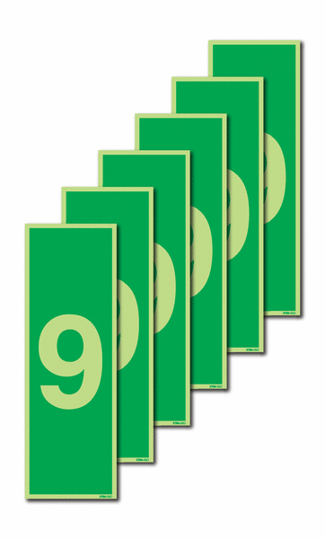 6-Pack Xtra-Glo Number 9 Signs