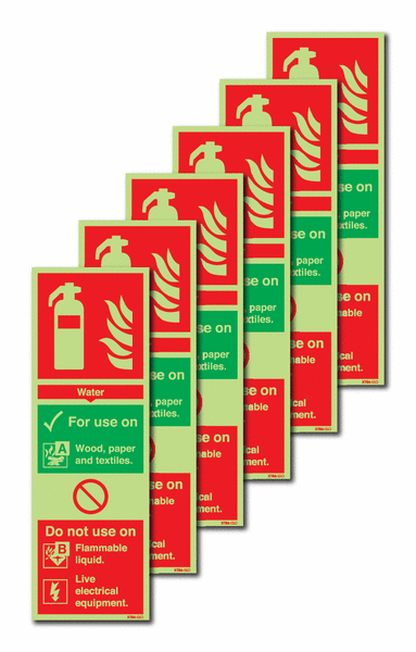 6-Pack Xtra-Glo Water Fire Extinguisher For Use On Signs
