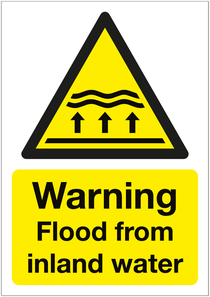 Warning Flood From Inland Water Sign