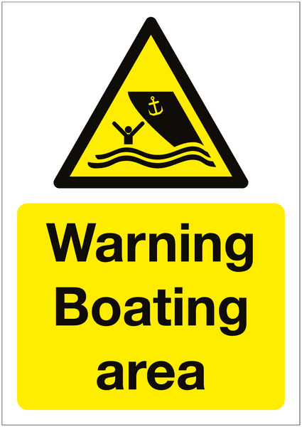 Warning Boating Area Sign