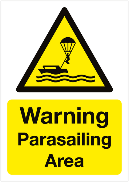 Warning Parasailing Area Sign