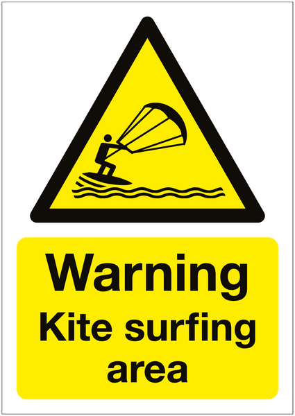 Warning Kite Surfing Area Sign