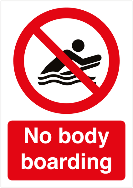 No Bodyboarding Sign