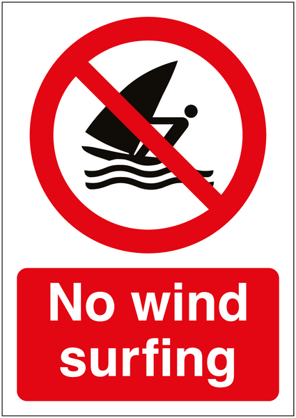 No Wind Surfing Sign