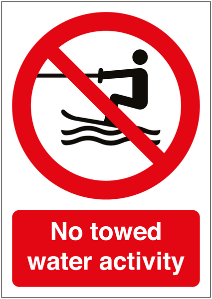 No Towed Water Activity Sign