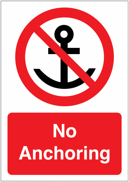 No Anchoring Sign
