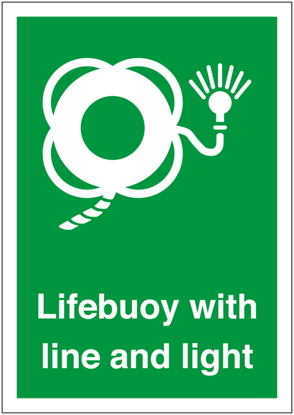 Lifebuoy with Line and Light Sign