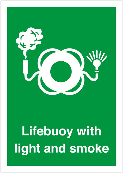 Lifebuoy with Light and Smoke Sign