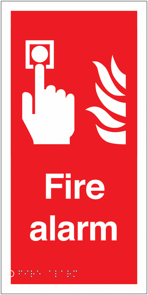 Fire Alarm - Tactile & Braille Safety Signs