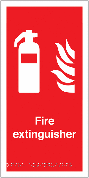 Fire Extinguisher (Symbol) Sign - Tactile & Braille