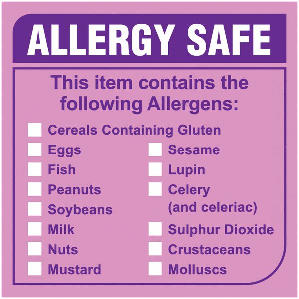 Multi-Allergen Food Label Small (Pack of 1000)