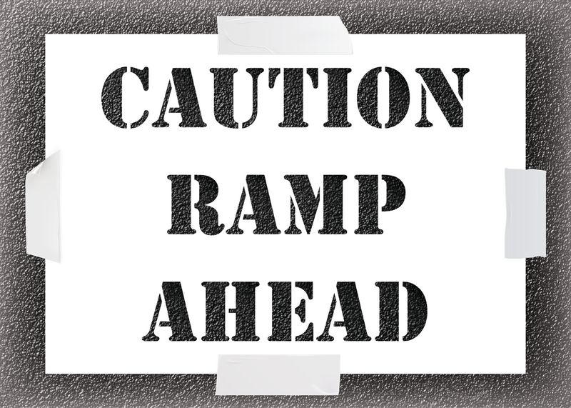 Reusable Stencil - Caution Ramp Ahead