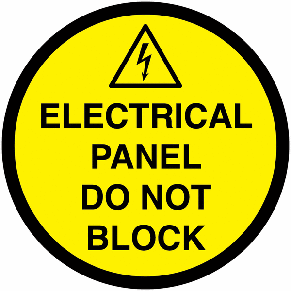 Electrical Panel Do Not Block Floor Sign