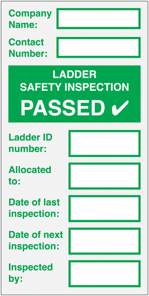 Ladder Passed Safety Inspection Labels