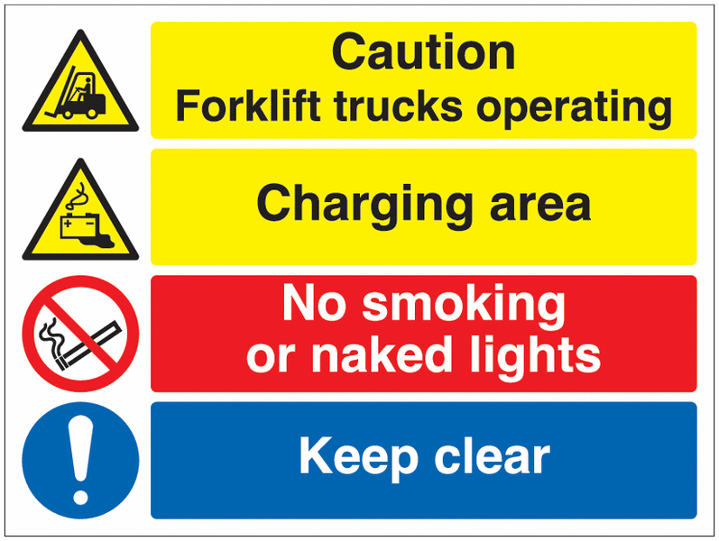 Forklifts Charging - Warehouse Safety Signs