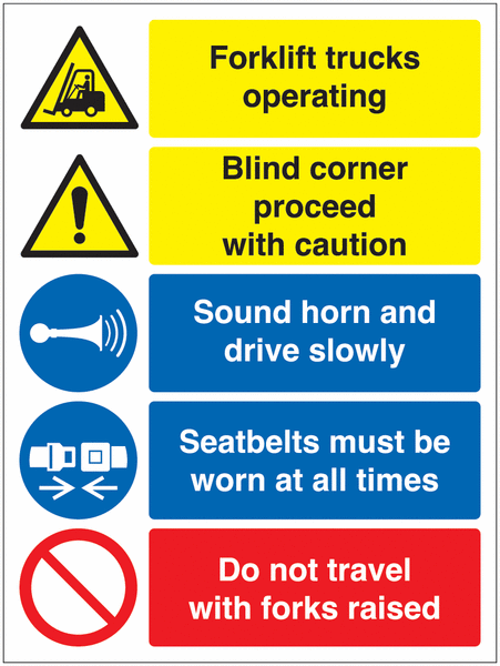 Caution Forklifts / Blind Corner Sign