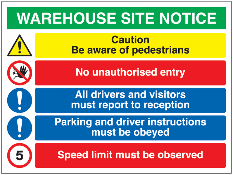 Warehouse Site Notice - 5 MPH Speed Limit Sign