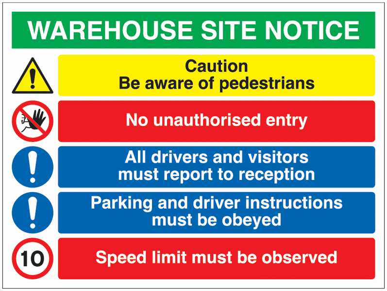 Warehouse Site Notice - 10 MPH Speed Limit Sign
