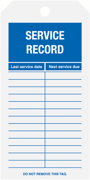 Service Record Inspection Tags