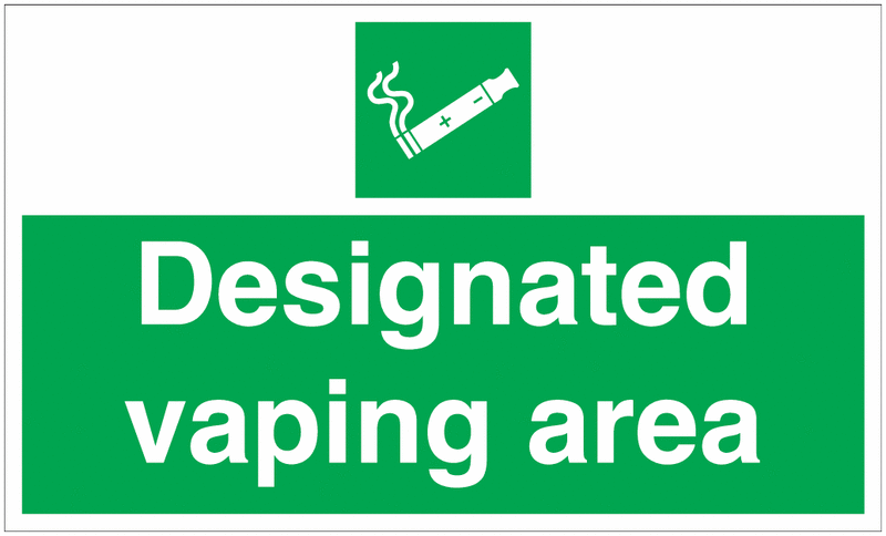 Designated Vaping Area Sign