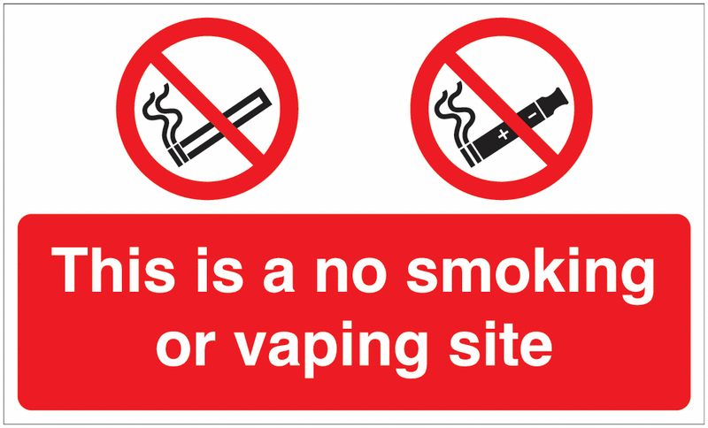 This is a No Smoking or Vaping Site Sign