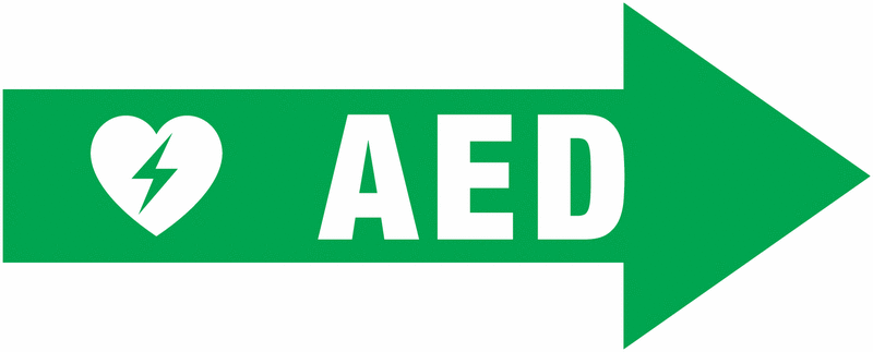 AED Equipment Wayfinding Right Arrow Sign