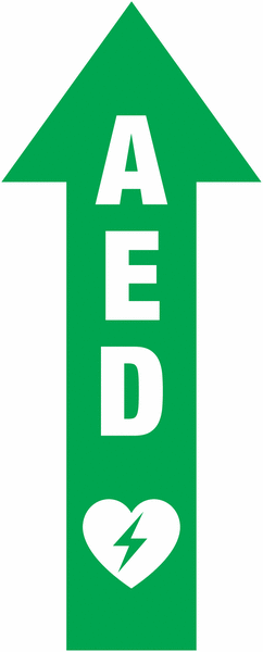 AED Equipment Wayfinding Up Arrow Sign