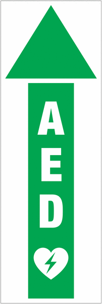AED Equipment Floor to Wall Arrow Sign