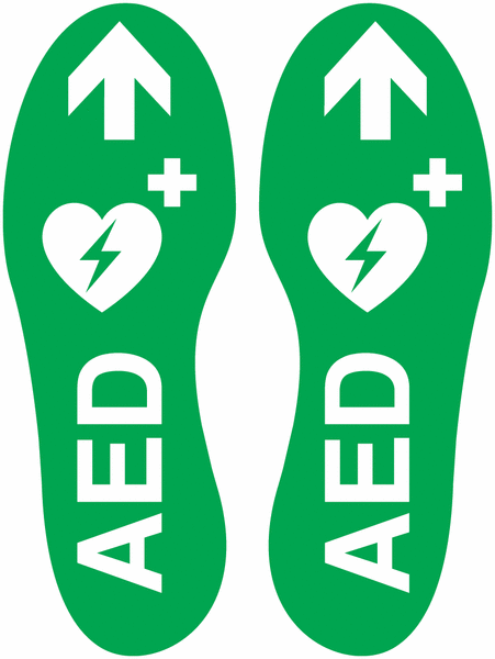 AED Floor Directional Markers - Footprints