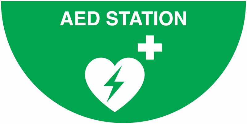 AED Station Symbol Anti-Slip Floor Sign