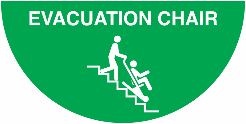 Evacuation Chair Symbol Anti-Slip Floor Sign