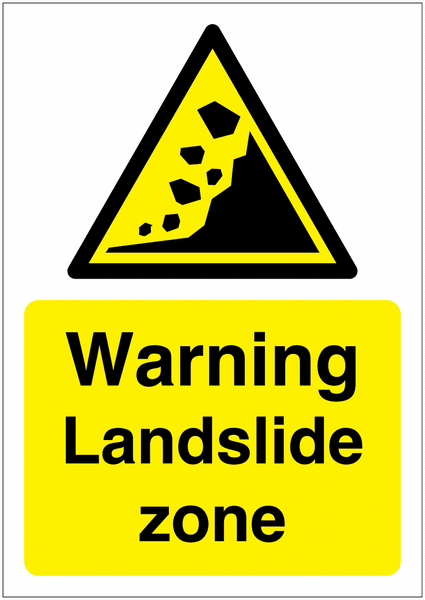 Warning Landslide Zone Sign