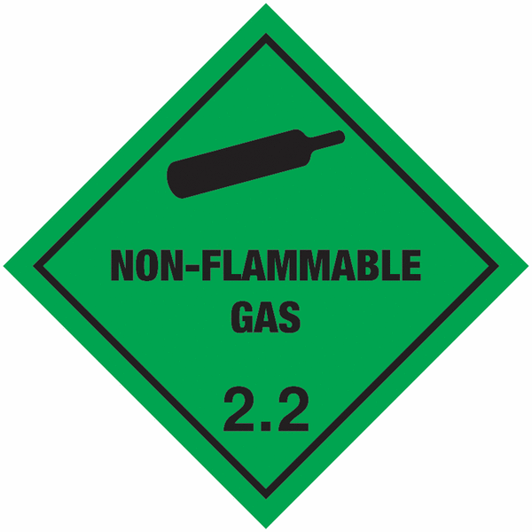 Non-Flammable Gas 2.2 Easy Peel Hazard Diamonds