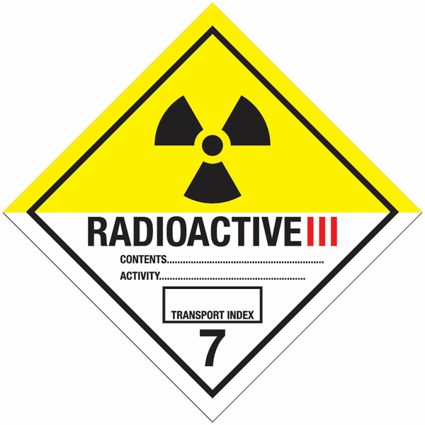Radioactive III Write On Hazard Diamond Vinyl Placards