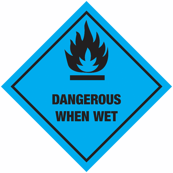 Dangerous When Wet Vinyl Hazard Warning Diamonds