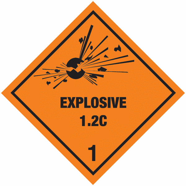 Explosive 1.2C Vinyl Hazard Warning Diamonds