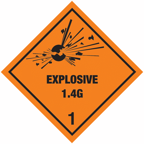 Explosive 1.4G Vinyl Hazard Warning Diamonds