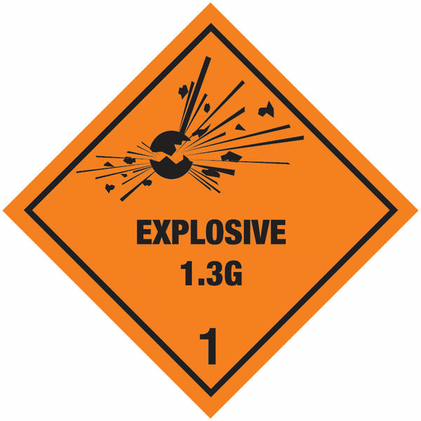 Explosive 1.3G Vinyl Hazard Warning Diamonds